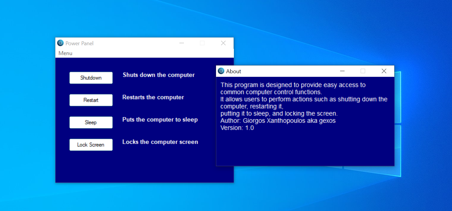Power Panel: My new app to control common computer functions